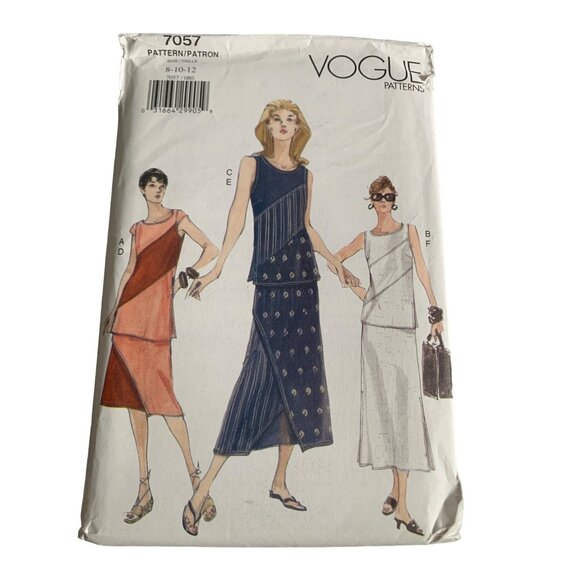 Vogue Patterns 7057 Misses Top Skirt Sizes 8-12 uncut - Picture 1 of 2